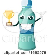 Bottle Is Holding A Winning Trophy