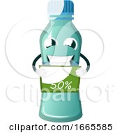 Poster, Art Print Of Bottle Is Holding Discount Sign