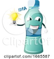 Poster, Art Print Of Bottle Is Holding Light Bulb