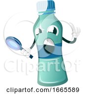 Poster, Art Print Of Bottle Is Looking Through Magnifying Glass