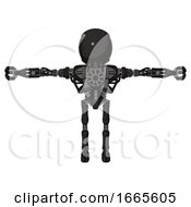 Droid Containing Round Head And Heavy Upper Chest And No Chest Plating And Ultralight Foot Exosuit Dirty Black T Pose