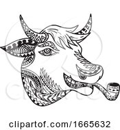 Cow Head Tribal Tattoo