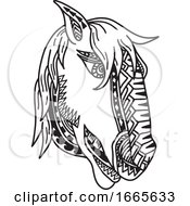 Poster, Art Print Of Horse Head Tribal Tattoo