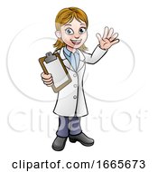 Scientist Or Lab Technician Cartoon Character by AtStockIllustration