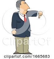 Poster, Art Print Of Business Man Holding A Thumb Down