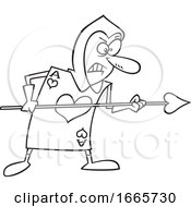 Cartoon Black And White Playing Card Soldier by toonaday