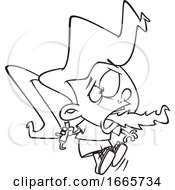 Poster, Art Print Of Cartoon Black And White Girl Blowing Flames After Eating A Spicy Hot Pepper