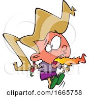 Cartoon Girl Blowing Flames After Eating A Spicy Hot Pepper