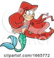Poster, Art Print Of Cartoon Excited Mermaid