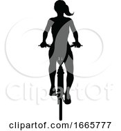 Woman Bike Cyclist Riding Bicycle Silhouette