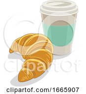 Poster, Art Print Of Croissant And Coffee