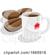 Poster, Art Print Of Coffee Mug With Beans