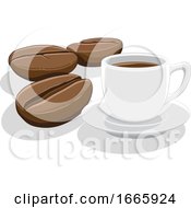 Poster, Art Print Of Coffee Cup And Beans