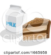 Poster, Art Print Of Slice Of Cake And Milk