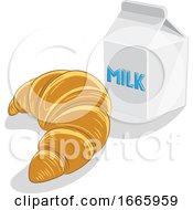 Poster, Art Print Of Croissant And Milk
