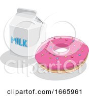 Poster, Art Print Of Donut And Milk