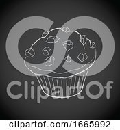 Chocolate Muffin On A Blackboard by cidepix