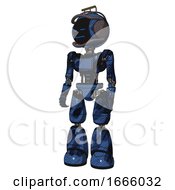 Mech Containing Digital Display Head And Sleeping Face And Led And Protection Bars And Light Chest Exoshielding And Ultralight Chest Exosuit And Light Leg Exoshielding Grunge Dark Blue