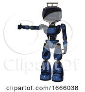Mech Containing Digital Display Head And Sleeping Face And Led And Protection Bars And Light Chest Exoshielding And Ultralight Chest Exosuit And Light Leg Exoshielding Grunge Dark Blue