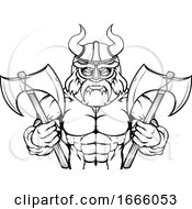 Poster, Art Print Of Viking Cartoon Sports Mascot