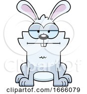 Cartoon Bored White Bunny Rabbit