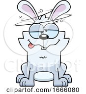 Poster, Art Print Of Cartoon Drunk White Bunny Rabbit