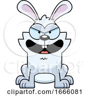 Poster, Art Print Of Cartoon Evil White Bunny Rabbit
