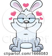 Poster, Art Print Of Cartoon Loving White Bunny Rabbit
