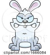 Poster, Art Print Of Cartoon Mad White Bunny Rabbit