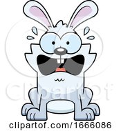 Poster, Art Print Of Cartoon Scared White Bunny Rabbit
