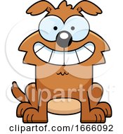 Cartoon Grinning Brown Dog