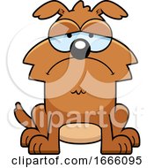 Cartoon Sad Brown Dog
