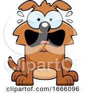 Poster, Art Print Of Cartoon Scared Brown Dog