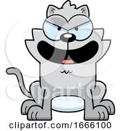 Poster, Art Print Of Cartoon Evil Gray Kitty Cat