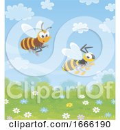 Poster, Art Print Of Racing Bee And Wasp