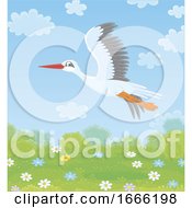 Poster, Art Print Of Flying Stork