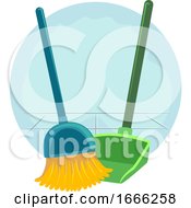 Poster, Art Print Of Household Chores Sweeping Illustration