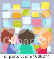 Poster, Art Print Of Kids Posted Notes Board Illustration
