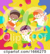 Kids Play Color Splats Illustration