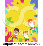 Poster, Art Print Of Kids Color Splats Background Illustration
