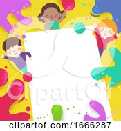 Poster, Art Print Of Kids Color Splats Paper Background Illustration