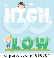Poster, Art Print Of Kids High Low Text Illustration