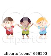 Poster, Art Print Of Kids Boys Hawaiian Dress Illustration