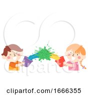 Poster, Art Print Of Kids Color Water Mix Play Illustration