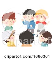 Poster, Art Print Of Kids Introduce New Friend Group Illustration