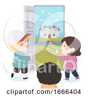 Poster, Art Print Of Kids Door To Castle Fantasy Illustration