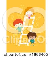 Poster, Art Print Of Kids Film Ladder Illustration