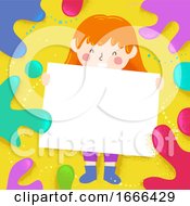 Kid Girl Color Splat Board Illustration