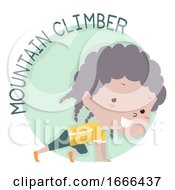 Poster, Art Print Of Kid Girl Exercise Mountain Climber Illustration