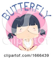 Kid Girl Exercise Butterfly Illustration